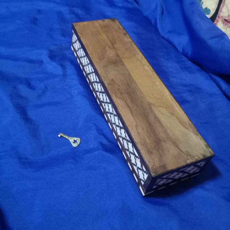 Intricate Mughal Design Wood Bone Inlay  Jewellery Decorative Boxes with Handmade Key