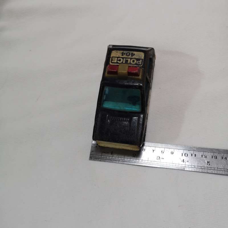 BUDDY L 5 Black POLICE Patrol CAR Toy TINPLATE Metal VINTAGE 1980 VW POLO