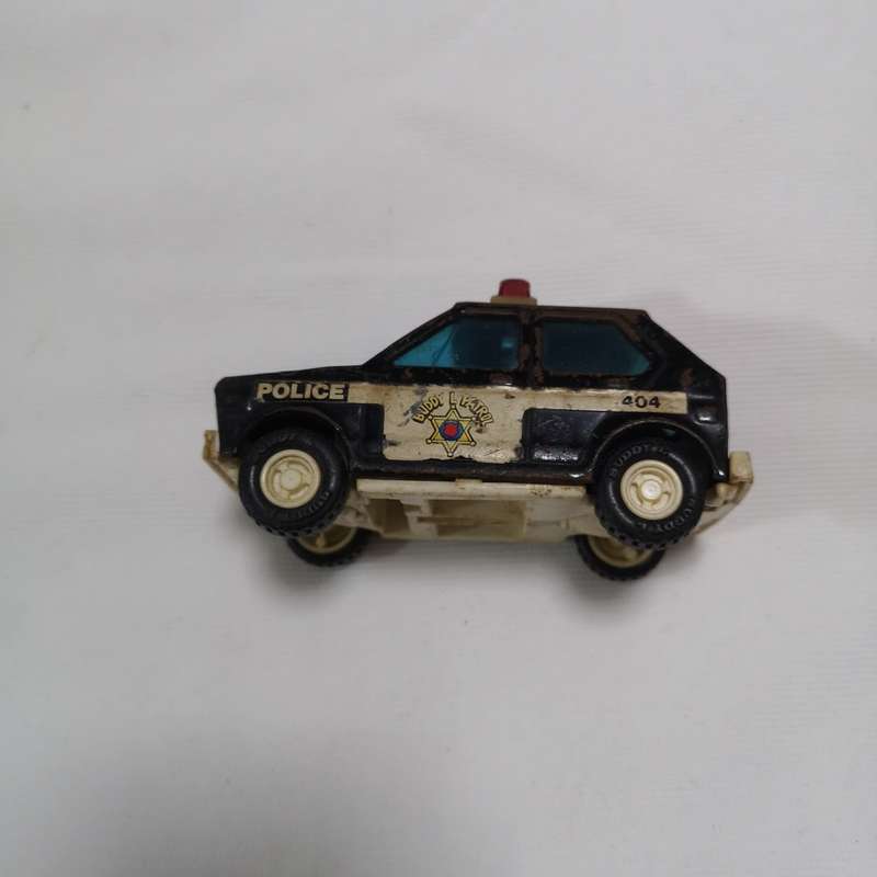 BUDDY L 5 Black POLICE Patrol CAR Toy TINPLATE Metal VINTAGE 1980 VW POLO