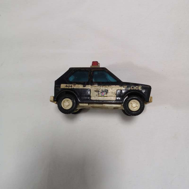BUDDY L 5 Black POLICE Patrol CAR Toy TINPLATE Metal VINTAGE 1980 VW POLO