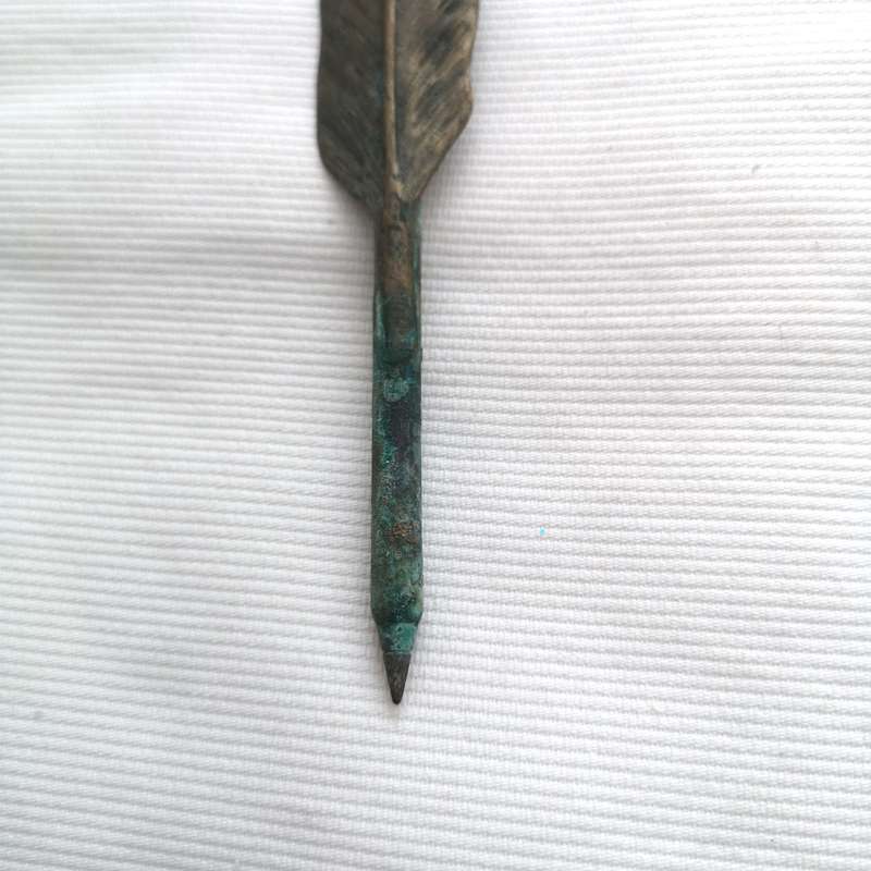 Antique Bronze stylus with bronze feather