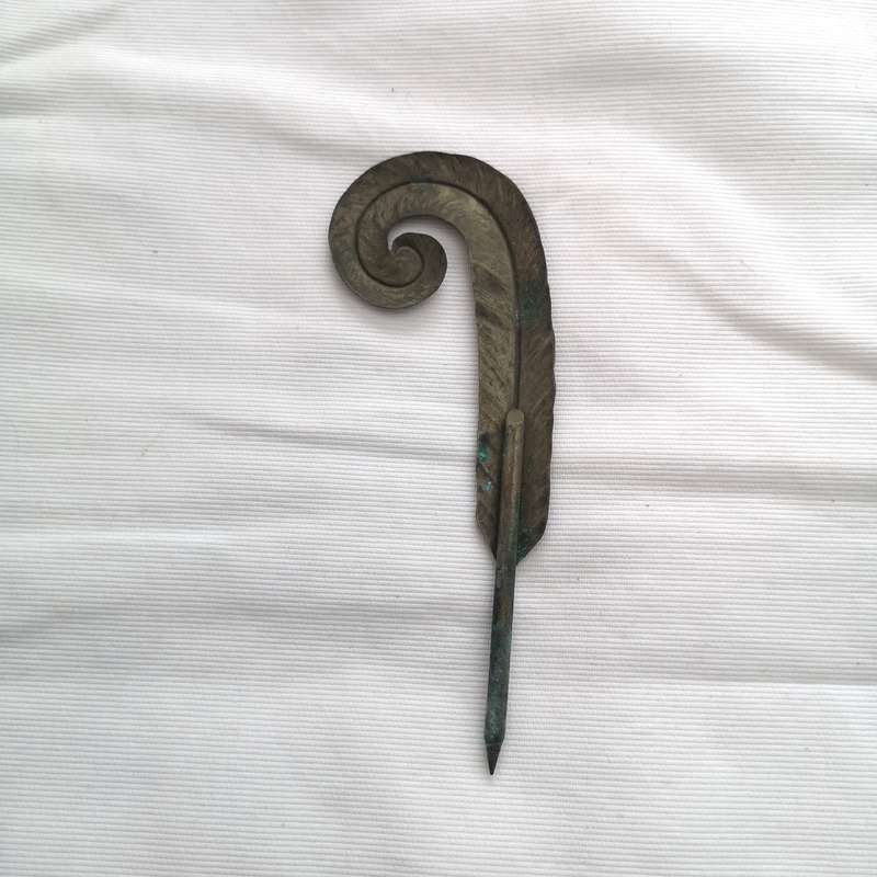Antique Bronze stylus with bronze feather