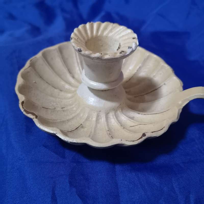Cast Iron Vintage Candle Holder- Heavy Cast