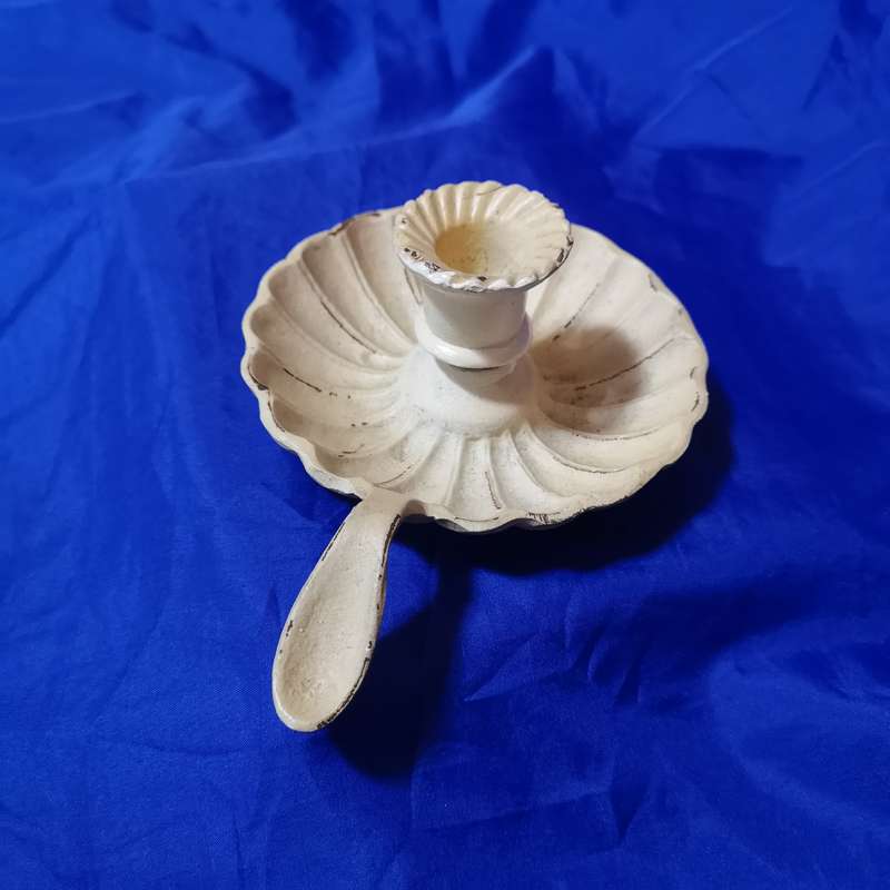 Cast Iron Vintage Candle Holder- Heavy Cast