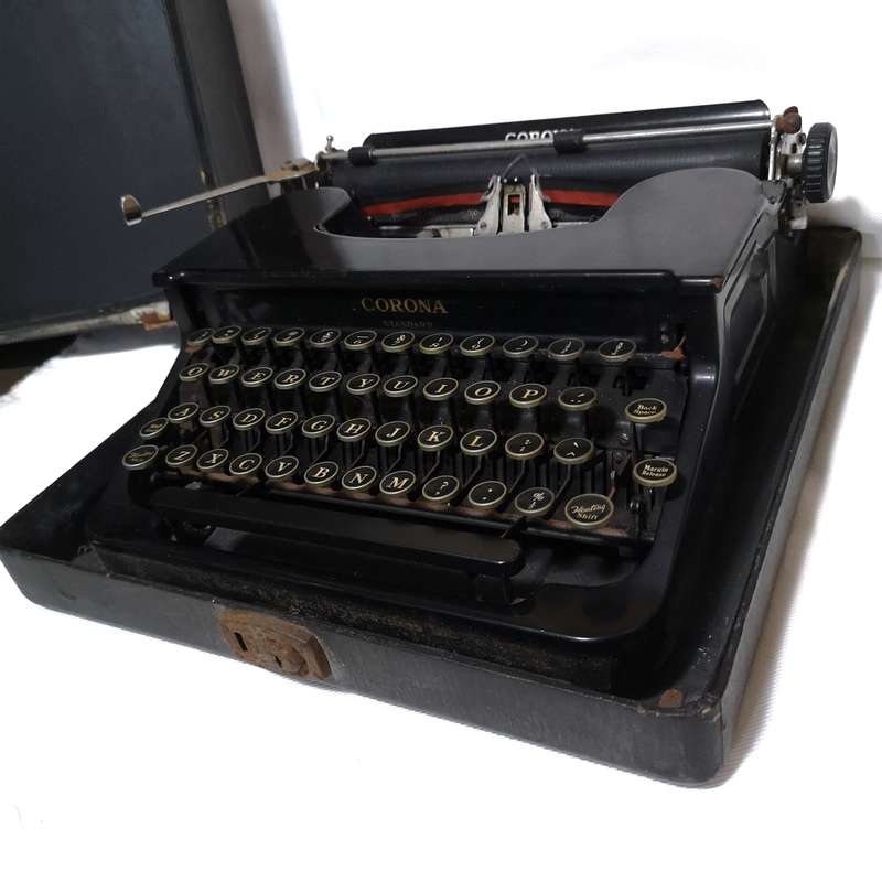 Vintage LC Smith & Corona Standard Typewriter 1930s Black W/ Case