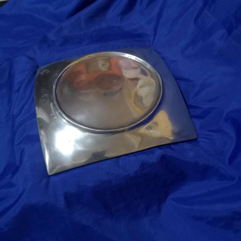 Pewter Display Tray with Seated Hippo- Vintage