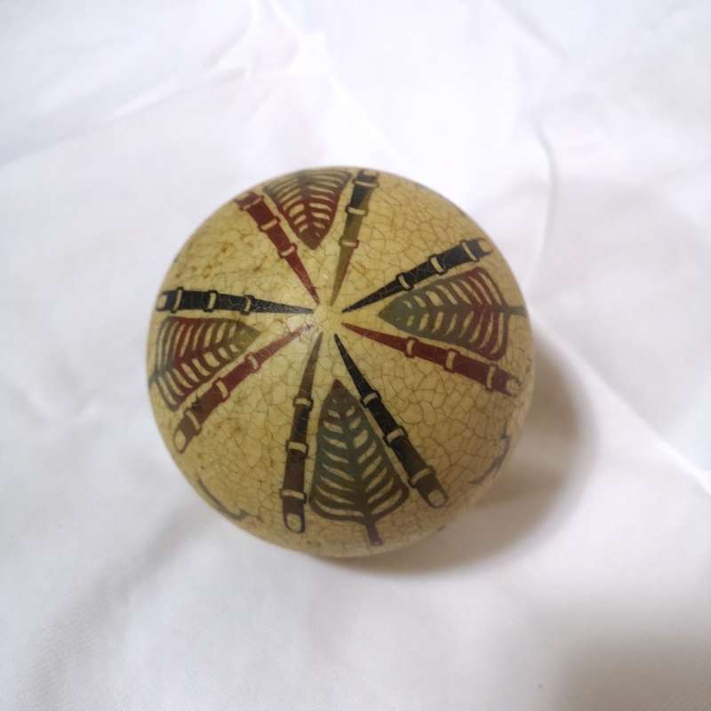 Ostrich Egg Artwork Hand Art by Carol. Vintage