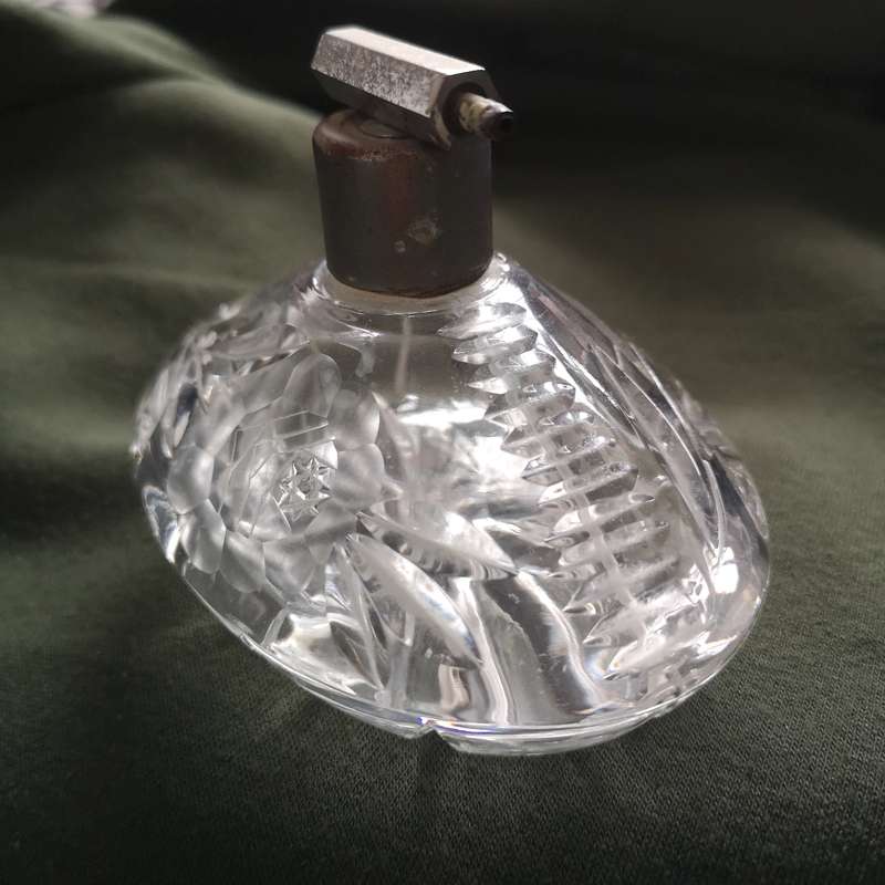 Vintage Cut Crystal Atomizer Bottle Large.
