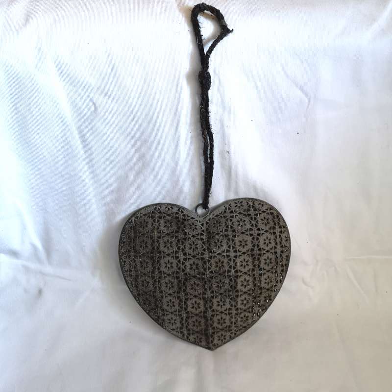 Perforated Metal Heart Hanging Decoration- Vintage