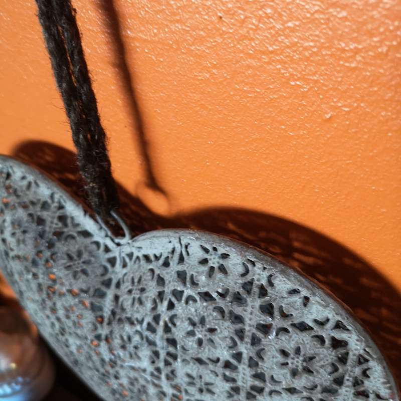 Perforated Metal Heart Hanging Decoration- Vintage
