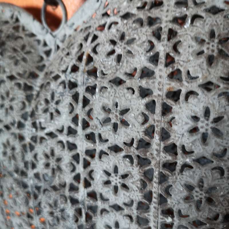 Perforated Metal Heart Hanging Decoration- Vintage