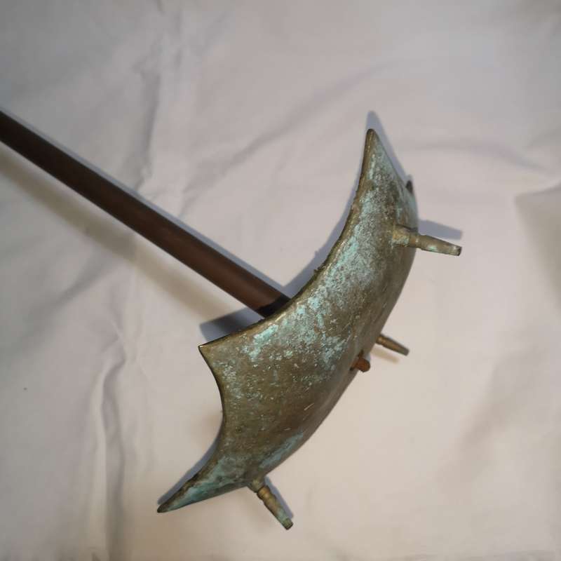 ANTIQUE 1900s Embossed Art Deco Brass Umbrella & Walking Stick Stand