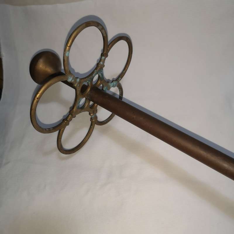 ANTIQUE 1900s Embossed Art Deco Brass Umbrella & Walking Stick Stand