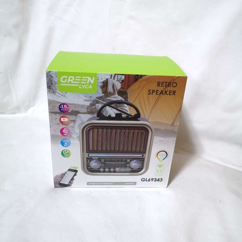 Rechargeable Vintage Style Band Radio With USB, Bluetooth, Optional Solar Charging