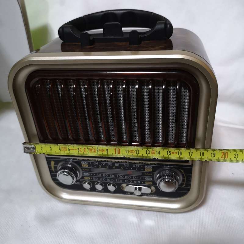 Rechargeable Vintage Style Band Radio With USB, Bluetooth, Optional Solar Charging