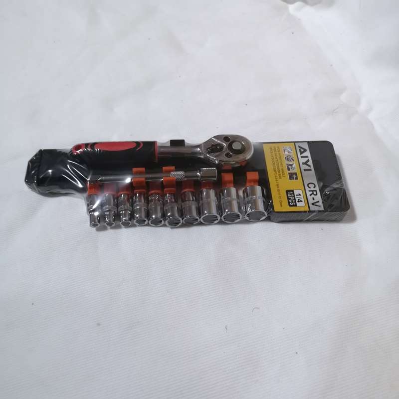 CrV 1/4 Adjustable Spanner Wrench Set Single Sided Combination Wrench- 12 Piece