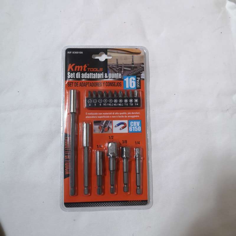 Bit Set & Adaptor 16pcs - KMT Tools CrV