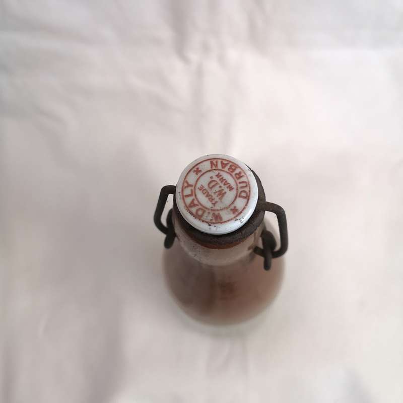 W. Daly, Durban ceramic ginger beer bottle with lid- Antique