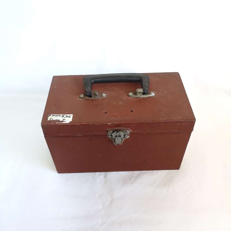 Vintage Red Metal Toolbox