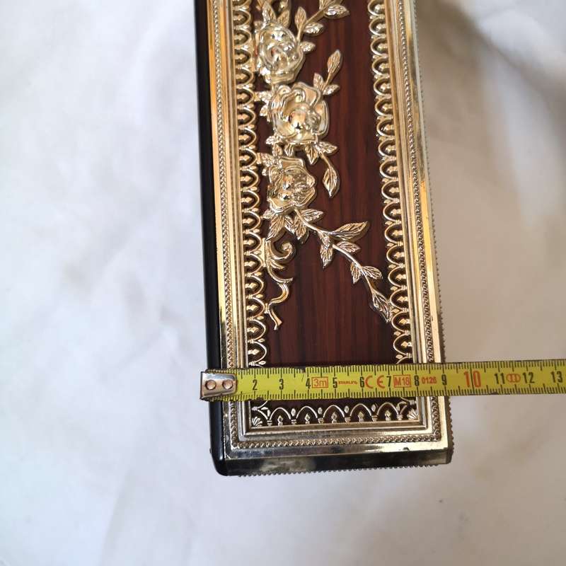 70s Kleenex Cover Box Woodgrain & Goldtone Finish- Made in Taiwan