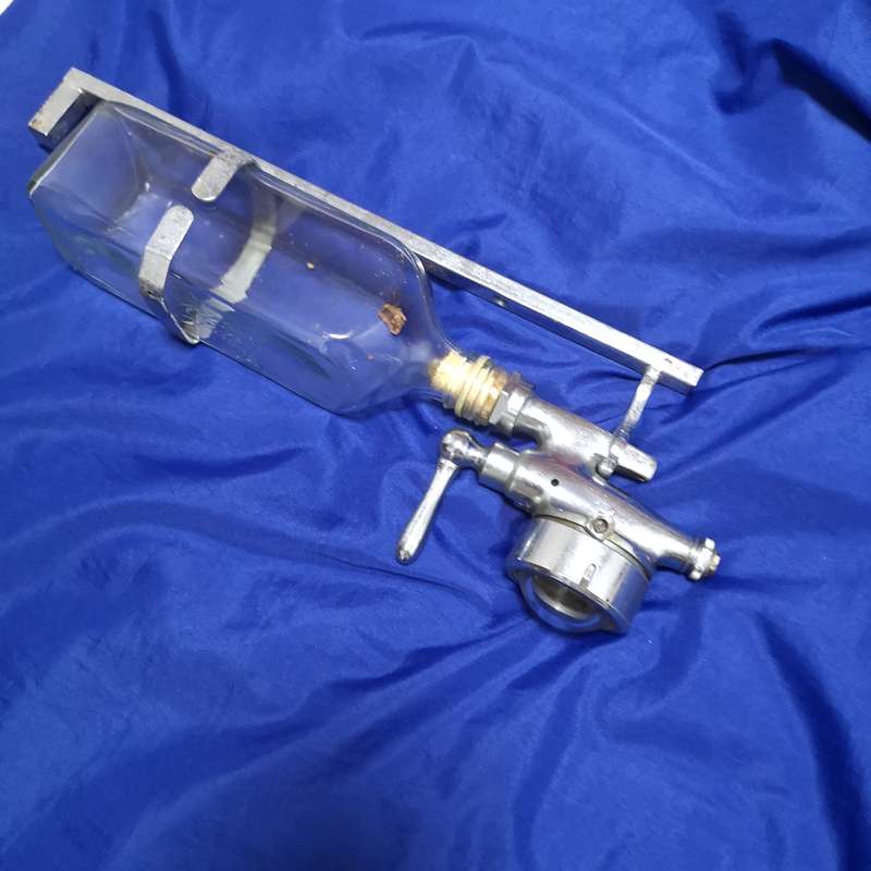 Vintage Bowkers Limited Sheffield Opal Deluxe Chrome Glass Bullseye Bar Optic- GILBEYS