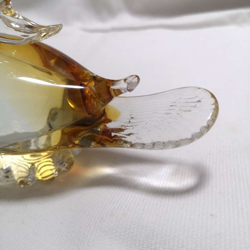 Murano Art Handmade Glass Yellow Gold Duck