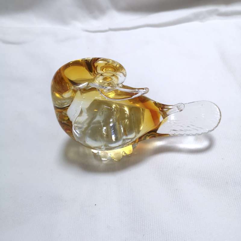 Murano Art Handmade Glass Yellow Gold Duck