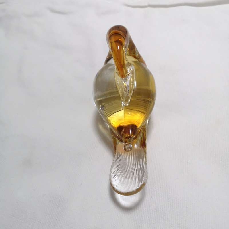 Murano Art Handmade Glass Yellow Gold Duck