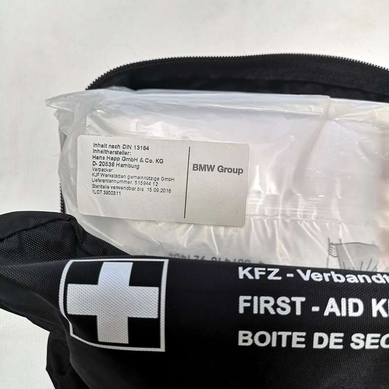 BMW Universal First Aid Emergency Medical Kit Pouch Black 7 261 178