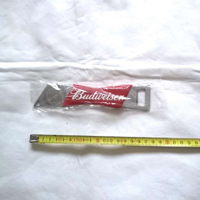 Budweiser Bottle Opener Stainless Steel Red Logo Bartender Laser Engraved