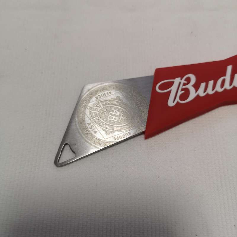 Budweiser Bottle Opener Stainless Steel Red Logo Bartender Laser Engraved
