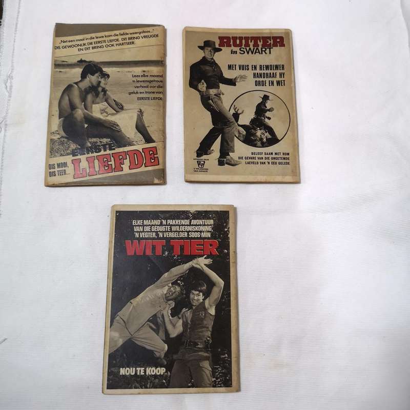 Die Swart Luiperd Afrikaans photo comic book- 3 Editions. Rare