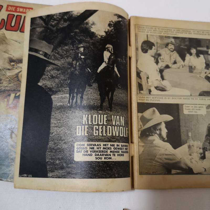 Die Swart Luiperd Afrikaans photo comic book- 3 Editions. Rare
