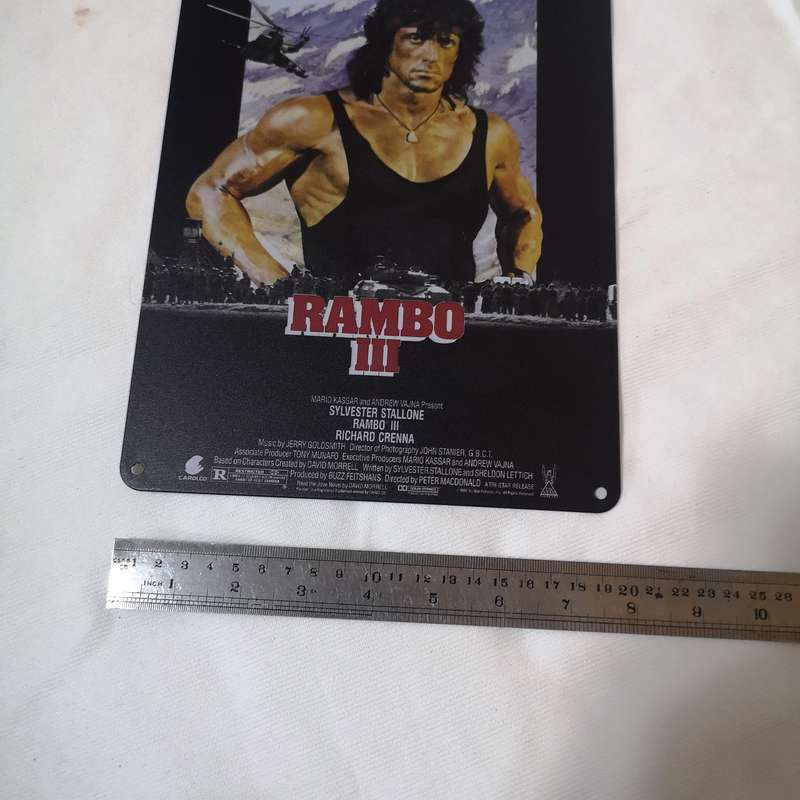 Rambo 3 Movie Metal Poster Tin Sign Sylvester Stallone 20x30cm Plate