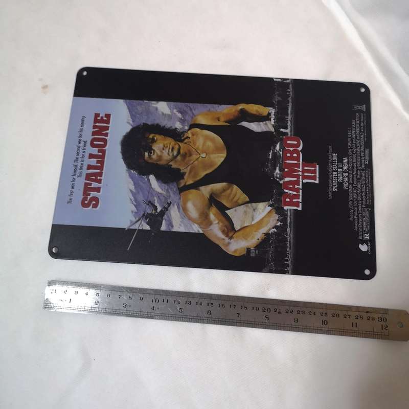 Rambo 3 Movie Metal Poster Tin Sign Sylvester Stallone 20x30cm Plate
