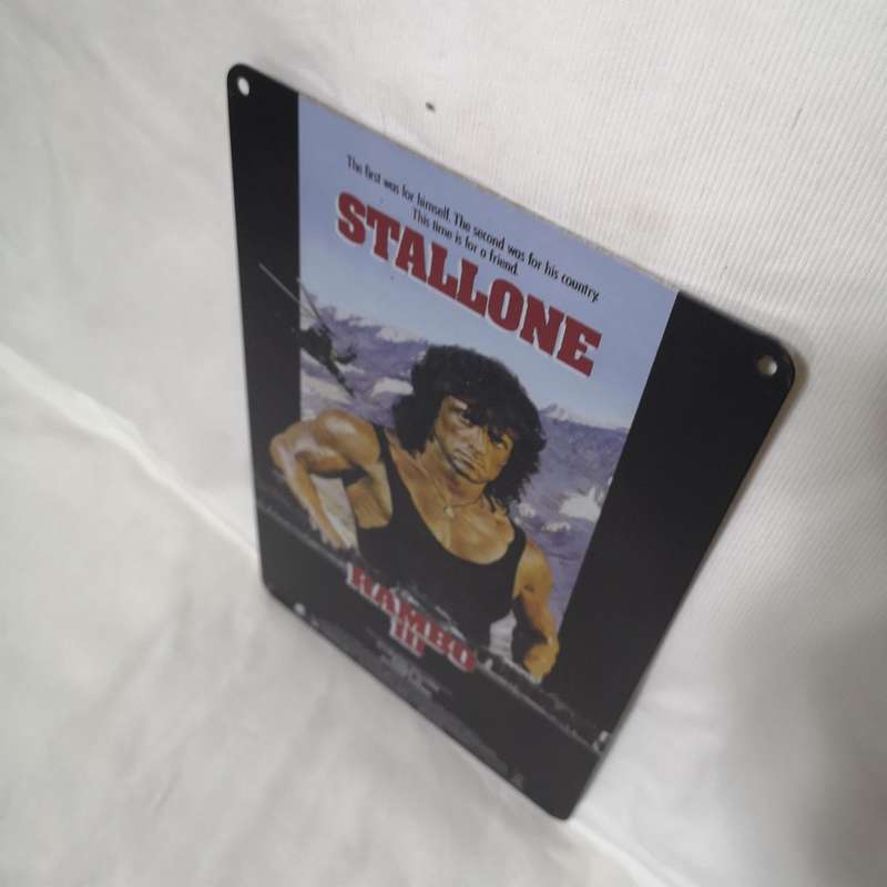 Rambo 3 Movie Metal Poster Tin Sign Sylvester Stallone 20x30cm Plate