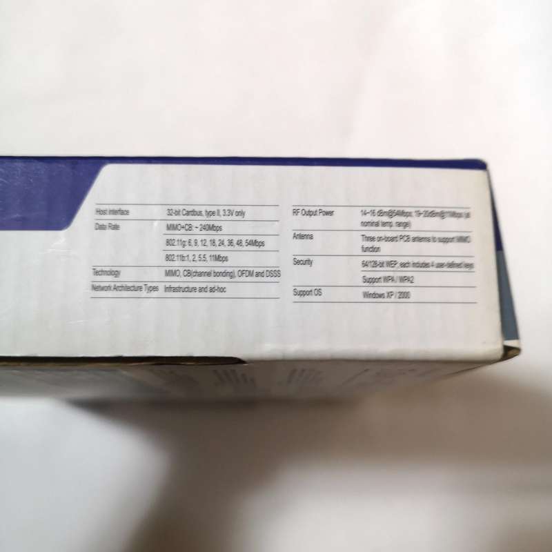 ASUS WL-106gM 240 MIMO Wireless Adapter PCMCIA WiFi 240Mbps 90-I8S002E00-01PZ