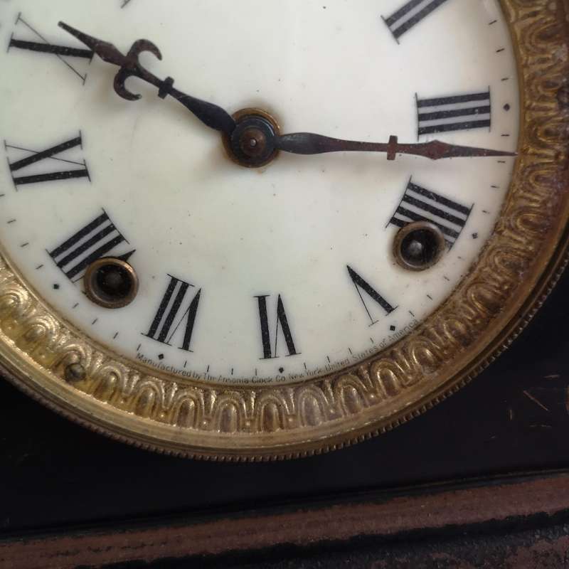 Antique Ansonia Cast Iron Chiming Mantle Clock in Working Order. New York USA