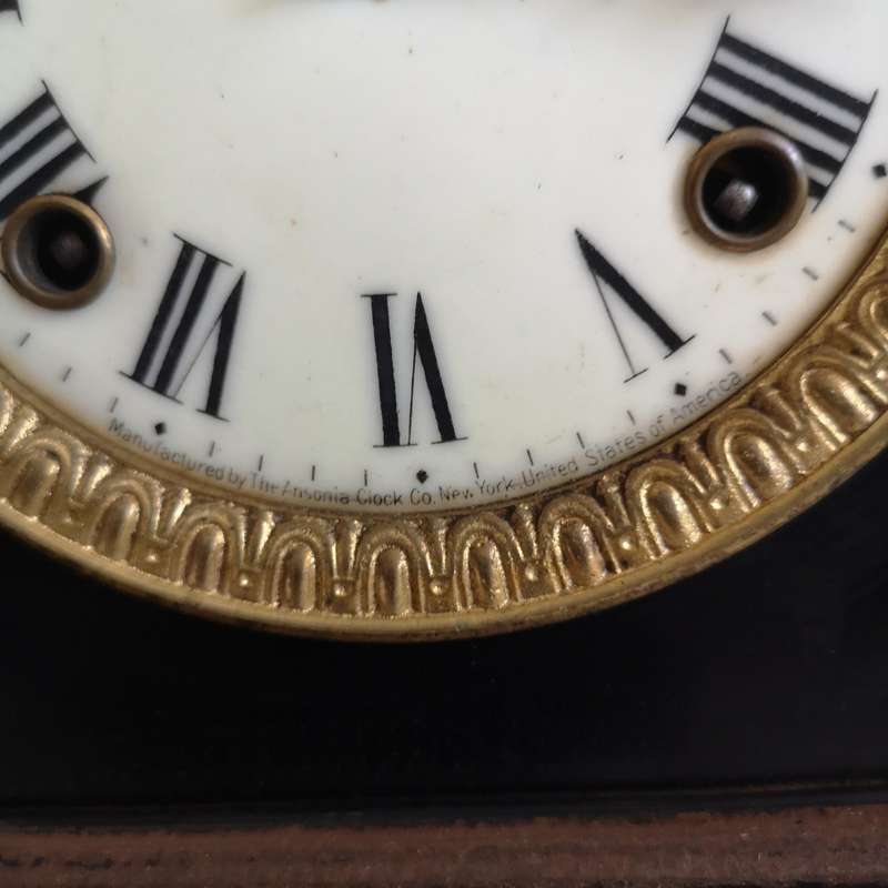 Antique Ansonia Cast Iron Chiming Mantle Clock in Working Order. New York USA