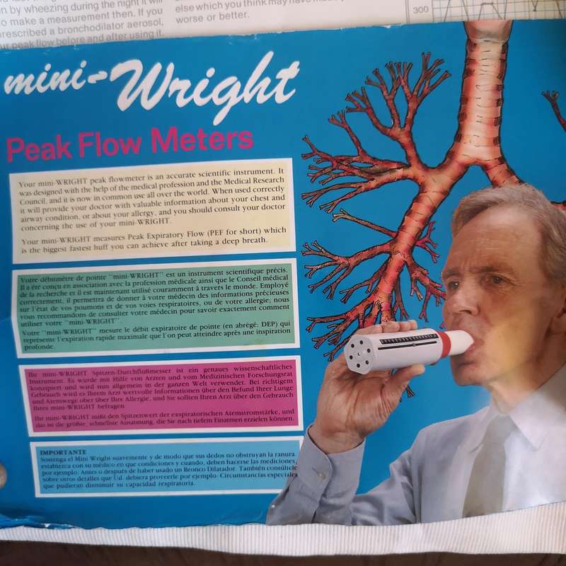 Asthmatics AIRMED Mini Wright Peak Flow Meter- England