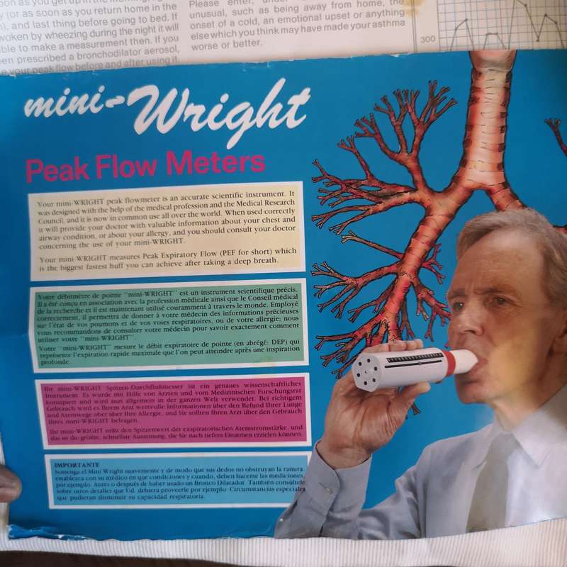 Asthmatics AIRMED Mini Wright Peak Flow Meter- England