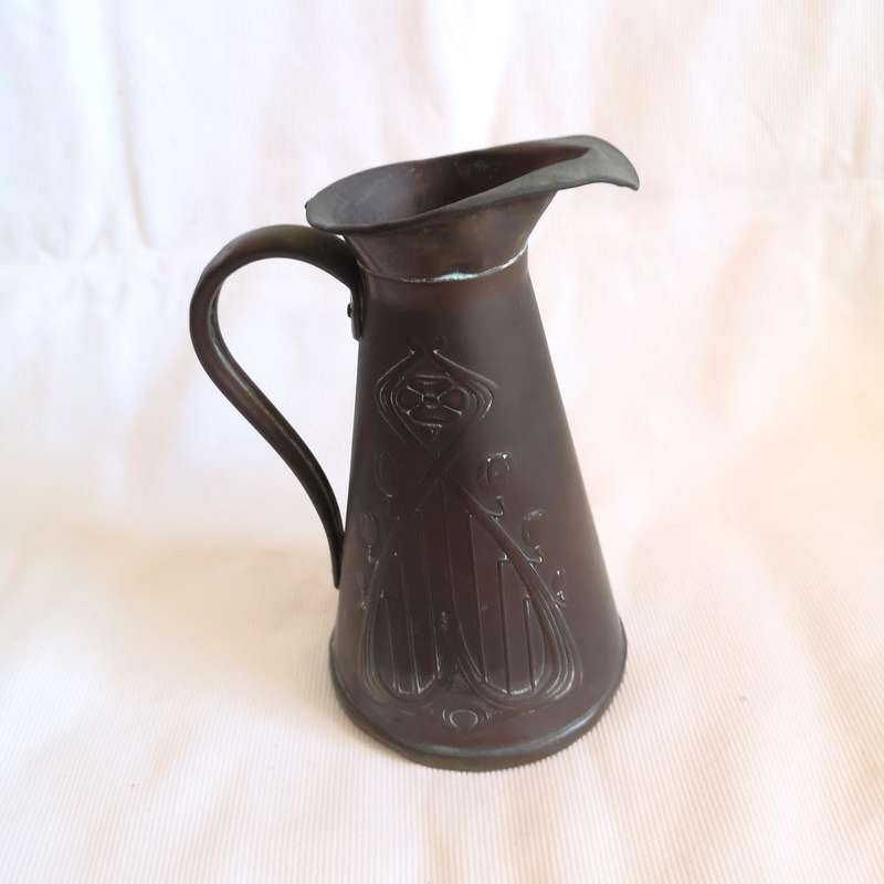Antique JS&S Solid Copper Made in England Pitcher