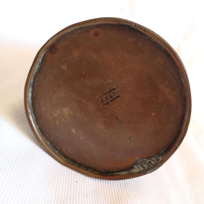 Antique JS&S Solid Copper Made in England Pitcher