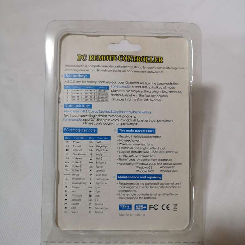 USB Computer Remote Control Media Centre Controller PC Laptop Windows