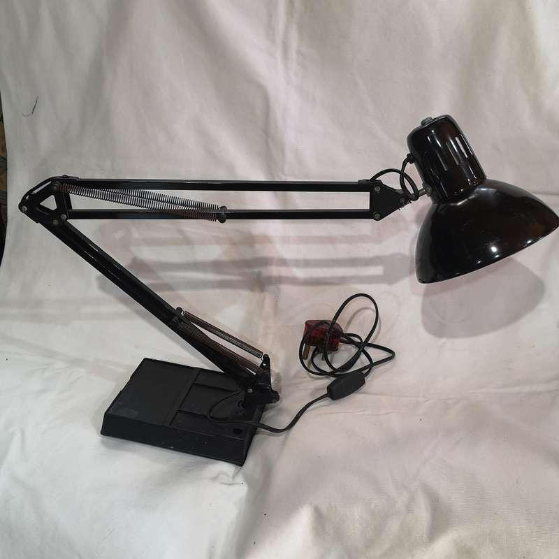 Vintage Black Architect's Lamp with Weighted Organiser Base