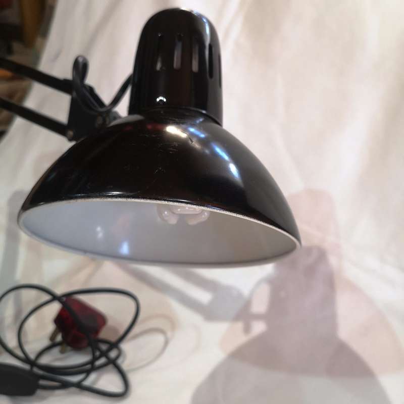 Vintage Black Architect's Lamp with Weighted Organiser Base