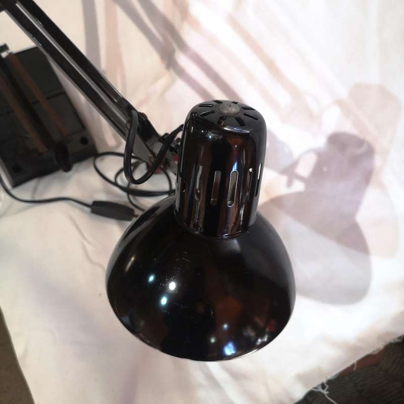 Vintage Black Architect's Lamp with Weighted Organiser Base
