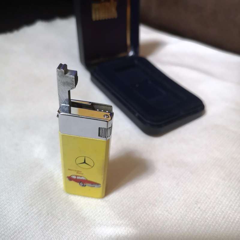 Vintage 70s Pinnacle Gas Lighter with Mercedes 450SLC Branding