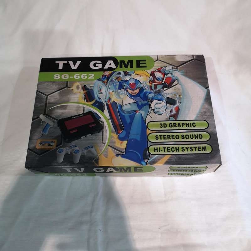 "TV GAME SG-662" console. Retro-style video game console with Cartridge- Mario Brothers & Others