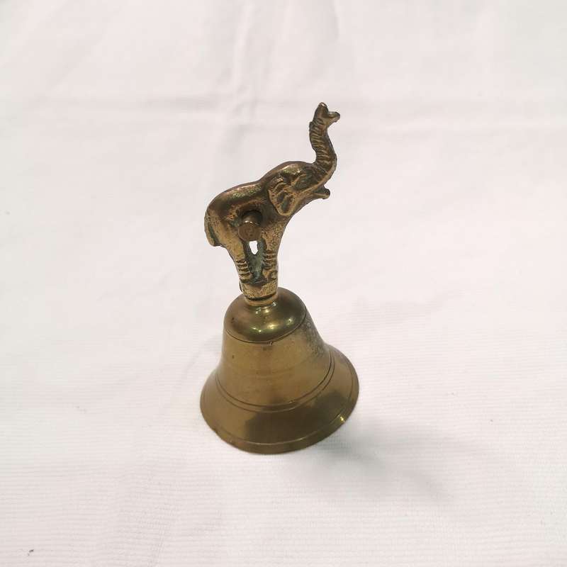Vintage Brass Hand Table Bell Elephant
